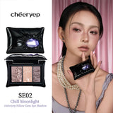 CHEERYEP Pillow Gem Collection 3-Color Eyeshadow Palette, Matte & Satin Shades