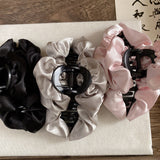 Shiny Pleated Satin French Hair Claw Clip – Large