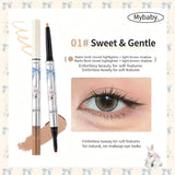 FLORTTE Double-Sided Eyeshadow Pencil – Dual-Ended Under Eye Highlight & Contour Stick for Natural Eye Makeup Princess Aegyo Sal Volumizing
