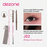 DEZONE Dual Ended Gel Eyeliner Pencil, Long-Lasting Waterproof Smudgeproof Precision Gel Eyeliner Duo for Precise Eye Makeup