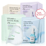 Centella Collagen Face Masks - Pack of 20