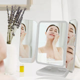 Trifold LED Makeup Mirror - Smart Complementary Beauty Lights