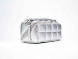 ESTETIKA Silver Makeup Bag Set - Stylish Cosmetic Organiser Bundle HOMEE + BIGEE