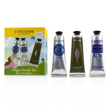 L'Occitane Happy Hands Kit: 2x Shea Butter 30ml + 2x Lavender 30ml + 2x Verbena Cooling Hand Cream Gel 30ml