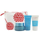 Clarins Hydration Essentials Gift Set: Hydra-Essentiel Silky Cream 50ml+ Fresh Scrub 15ml+ SOS Hydra Mask 15ml+ Pouch (Unboxed) 3pcs+1pouch