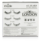 Eylure The London Edit False Lashes Multipack - # 121, # 117, # 154 (Adhesive Included) 3pairs