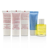 Clarins French Beauty Box: 1x Cleanser 30ml, 1x HydraQuench Cream 30ml, 1x Beauty Flash Balm 30ml, 1x Body Treatment Oil, 1x B/L