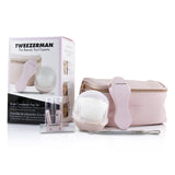 Tweezerman Bright Complexion Prep Set: Complexion Cleansing Brush + Bright Complexion Facial Dermaplaner + No Slip Skincare Tool + Bag