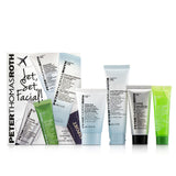 Peter Thomas Roth Jet, Set, Facial ! 4-Piece Kit: 1x Cleanser 30ml + 1x Moisturizer 20ml + 1x Cucumber Gel Mask 14ml + 1x Peeling Gel 15ml