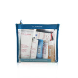Clarins Head-to-Toe Moisturizing Essentials Set: Facial Cleanser+Eye Gel+Beauty Flash Balm+Hydra-Essentiel Cream+Body Lotion+Hand