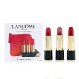 Lancome 3 L'Absolu Rouge Hydrating Shaping Lipcolor Trio Set (3x Lipcolor + Pouch) 3pcs+1Pouch