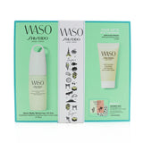 Shiseido Waso Quick Matte Moisturizer Oil-Free Set: Quick Matte Moisturizer 75ml + Soft+Cushy Polisher 30ml + Eye Opening Essence 0.3ml + Poreless Matte Primer 0.3ml