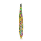 Tweezerman Mini Slant Tweezer (Vintage Floral Print) - Yellow (Studio Collection)