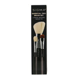 Sigma Beauty Essential Trio Brush Set - # Black 3pcs+1 Tin
