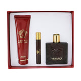 Versace Eros Flame Coffret: Eau De Parfum Spray 100ml/3.4oz + Eau De Parfum Spray 10ml/0.3oz + Shower Gel 150m/5oz