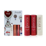 Fresh Sugar Lip Treatment Trio Set: 1x Sugar Lip Treatment Advanced Therapy - 2.2g/0.07oz + 2x Mini Sugar Lip Treatment SPF 15 (#Coral + #Cherry)