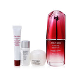 Shiseido Ultimate Hydrating Glow Set: Ultimune Power Infusing Concentrate 30ml + Moisturizing Gel Cream 10ml + Eye Concentrate 5ml + SPF 42 Sunscreen 7ml