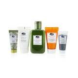 Origins Best Sellers Best Skin 5-Pieces Set: Soothing Treatment Lotion 100ml + Gel Moisturizer 30ml + Face Wash 30ml + Serum 15ml + Charcoal Mask 15ml 5pcs+1bag