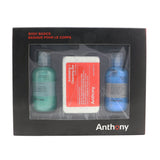 Anthony Body Basics Kit: Invigorating Rush Hair+Body Wash 100ml + Exfoliating + Cleansing Bar 198g + Blue Sea kelp Body Scrub 100ml