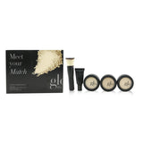 Glo Skin Beauty Meet Your Match 3 Step Foundation Kit (Face Primer + 2x Pressed Base + Perfecting Powder + Mini Kabuki Brush) - # Golden (Medium / Dark) 5pcs