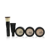 Glo Skin Beauty Meet Your Match 3 Step Foundation Kit (Face Primer+ 2x Pressed Base+Perfecting Powder+Mini Kabuki Brush) - # Beige (Light / Medium) 5pcs
