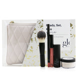 Glo Skin Beauty Ready, Set, Kiss Touch Up Kit (1x Mini Setting Powder, 1x Lip Pencil, 1x Lipstick, 1x Lip Gloss, 1x Brush)