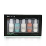 Anthony Starter Kit 5-Pieces Kit (For All Skin Types): Cleanser 30ml + Scrub 30ml + Moisturizer 30ml + Hair & Body Wash 30ml +  Shave Cream 30ml 