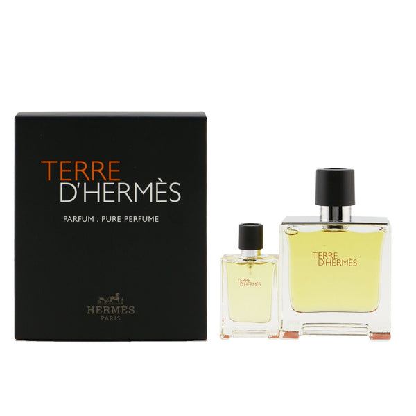 Hermes Terre D'Hermes Pure Parfum Coffret: Pure Parfum Spray 75ml/2.53oz + Pure Parfum Spray 12.5ml/0.42oz 