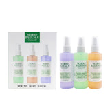 Mario Badescu Spritz. Mist. Glow. Set: Facial Spray With Aloe, Cucumber And Green Tea + Facial Spray With Aloe, Herbs & Rosewater + Facial Spray With Aloe, Chamomile & Lavender 3x 118ml/4oz