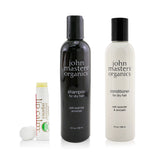 John Masters Organics Shampoo For Dry Hair with Evening Primrose 236ml+Conditioner For Dry Hair with Lavender & Avocado 236ml+Lip Calm 4g 3pcs