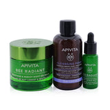 Apivita Fresh & Glow (Bee Radiant- Night) Gift Set: Night Gel-Balm 50ml+ Serum 10ml+ Cleansing Creamy Foam 75ml+ Pouch 3pcs+1pouch