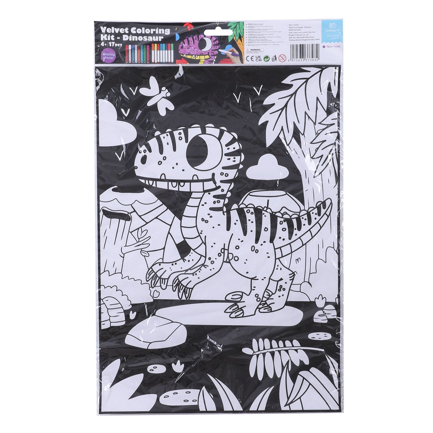 Tookyland Velvet Coloring Kit - Dinosaur 50x35x2cm – Fresh