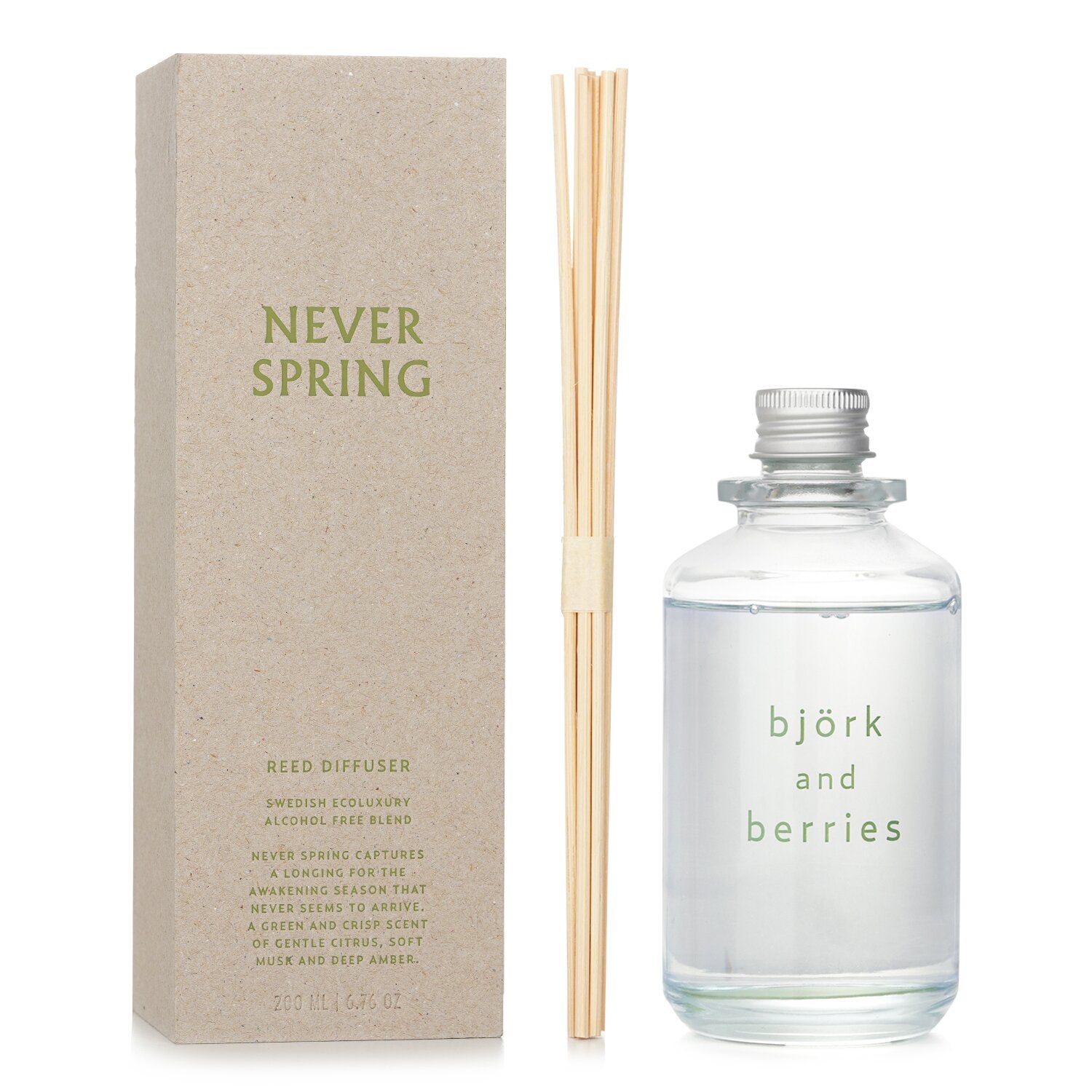Bjork & Berries Never Spring Reed Diffuser 200ml/6.76oz Fresh Beauty
