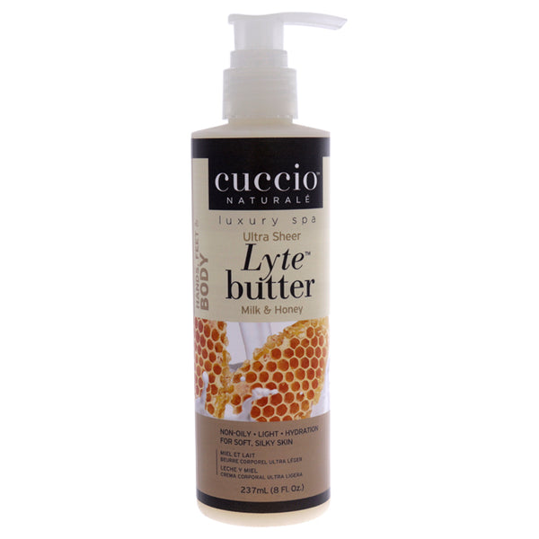Cuccio Lyte Ultra-Sheer Body Butter - Milk and Honey by Cuccio for Unisex - 8 oz Body Lotion