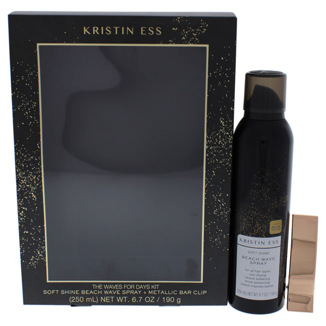 Kristin Ess Beach Wave Spray Plus Metallic Gold Bar Clip Kit By Kristin