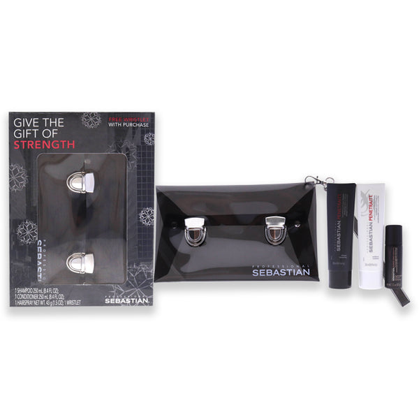 Sebastian Penetraitt Strength Kit by Sebastian for Unisex - 3 Pc 8.4 oz Shampoo, 8.4oz Conditioner, 1.5oz Hair Spray