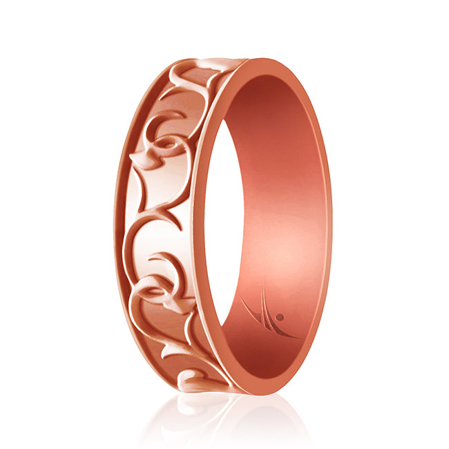 ROQ Silicone Wedding Flower Ring Rose Gold by ROQ for Women 4 mm