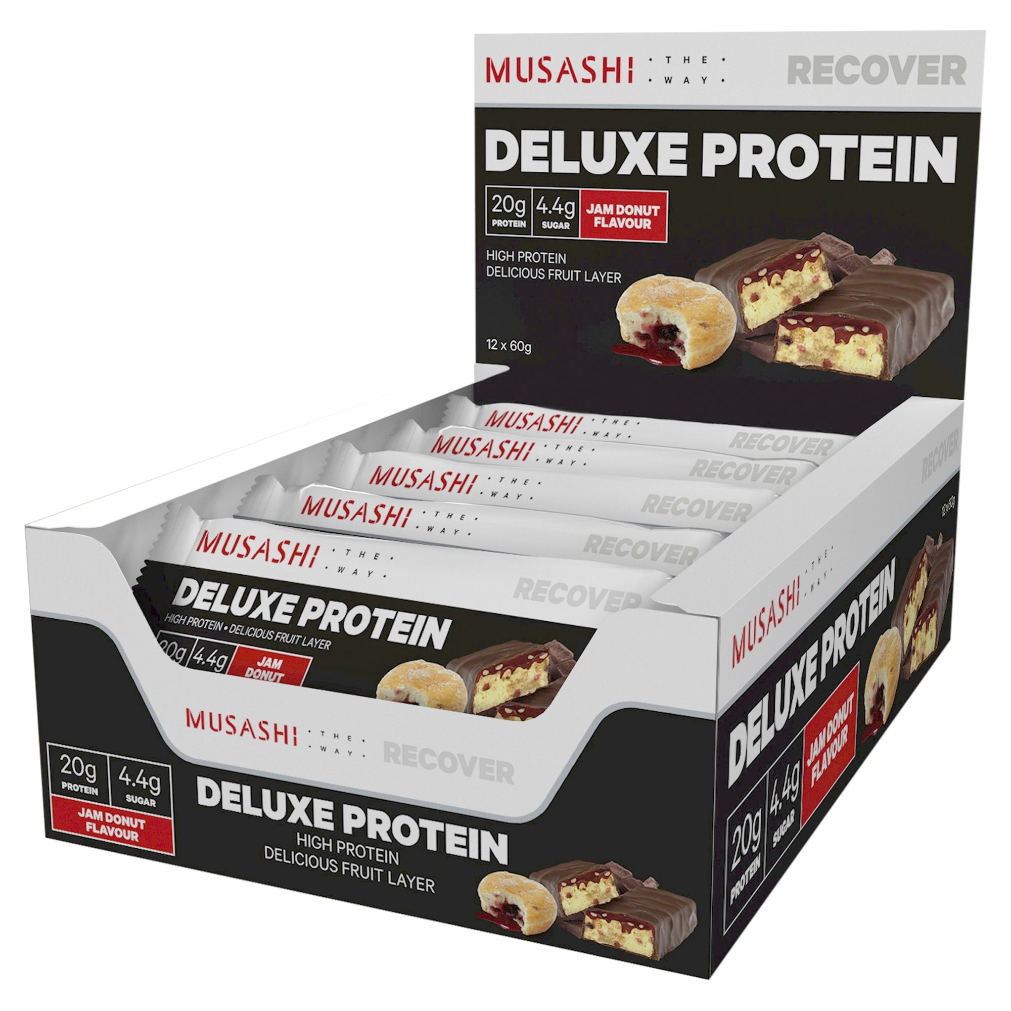 Musashi Deluxe Protein Jam Donut 60g X 12 Fresh Beauty Co.