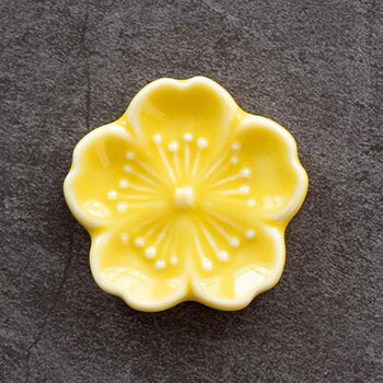 diseno Living Incense Ceramic Holder Sakura Shape - Yellow  Fixed Size