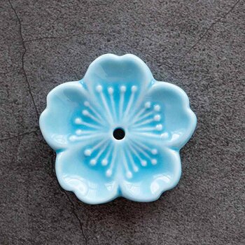 diseno Living Incense Ceramic Holder Sakura Shape - Sky Blue  Fixed Size