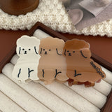 Cartoon Brown Gradient Dog Hair Claw Clip – Large