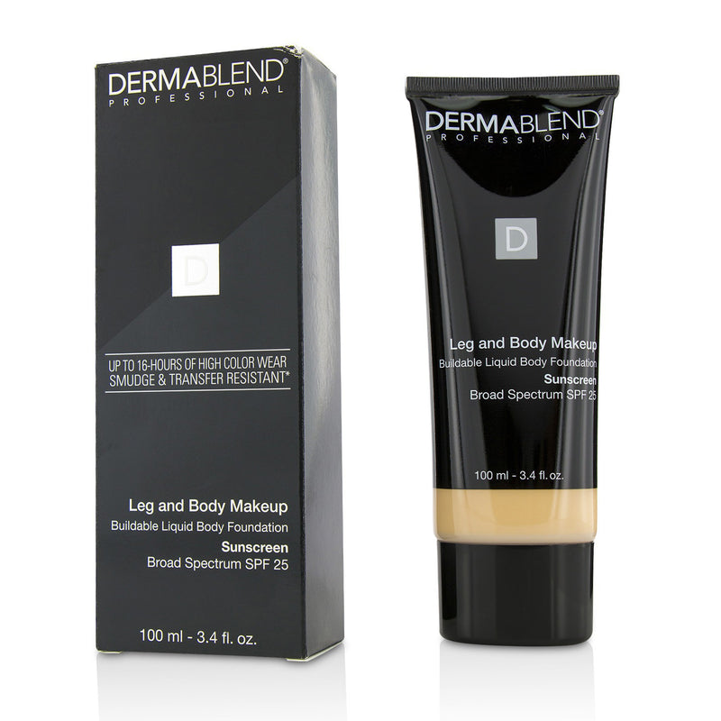 Dermablend Leg and Body Make Up Buildable Liquid Body Foundation Sunscreen Broad Spectrum SPF 25 - #Deep Natural (Exp. Date 12/2022)  100ml/3.4oz