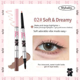 FLORTTE Double-Sided Eyeshadow Pencil – Dual-Ended Under Eye Highlight & Contour Stick for Natural Eye Makeup  Princess Aegyo Sal Volumizing