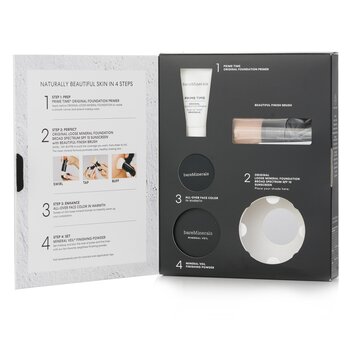 BareMinerals I Am An Original Get Started Kit: Foundation Primer + All-Over Face Color + Finishing Power + Finish Brush  4pcs