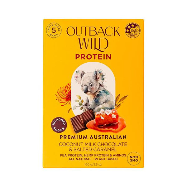 Coco Processors Pty Ltd Outback Wild Protein Coconut Milk Choc Salted Caramel 20g