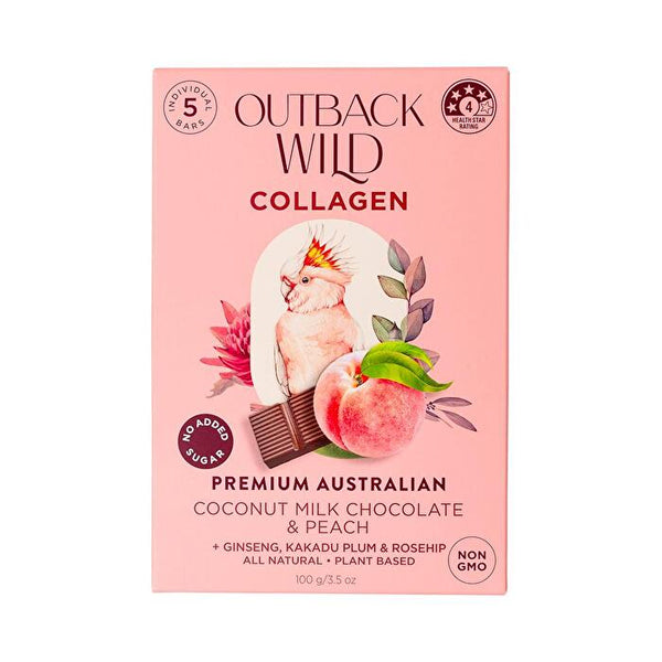 Coco Processors Pty Ltd Outback Wild Collagen Coco Milk Chocolate Peach 20g