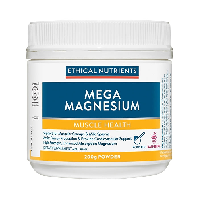 Metagenics Ethical Nutrients Mega Magnesium Powder Raspbrry 200g