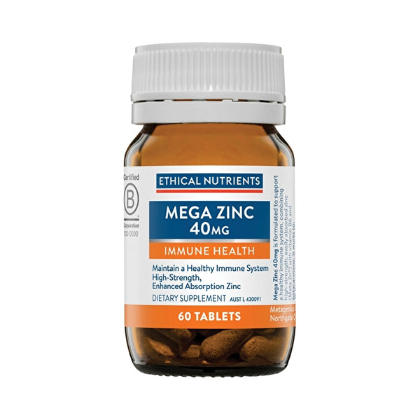 Metagenics Ethical Nutrients Mega Zinc 40mg 60t