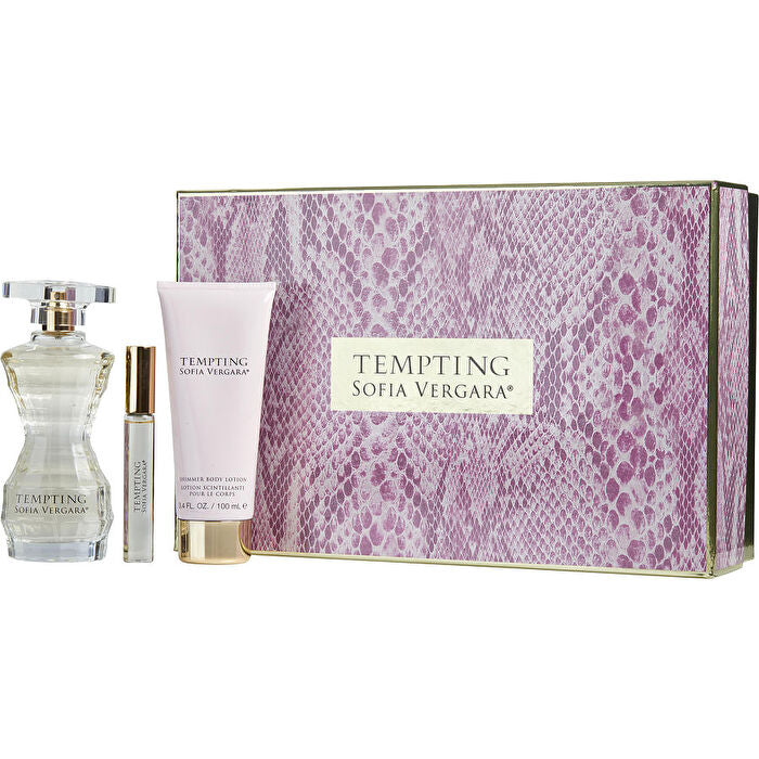 Sofia Vergara Tempting By Sofia Vergara Eau De Parfum Spray 100ml/3.4oz & Shimmer Body Lotion 100ml/3.4oz & Eau De Parfum Rollerball 10ml/0.33oz