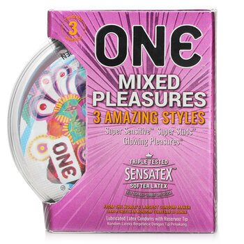 One Mixed Pleasures Condom 3pcs  3pcs/box